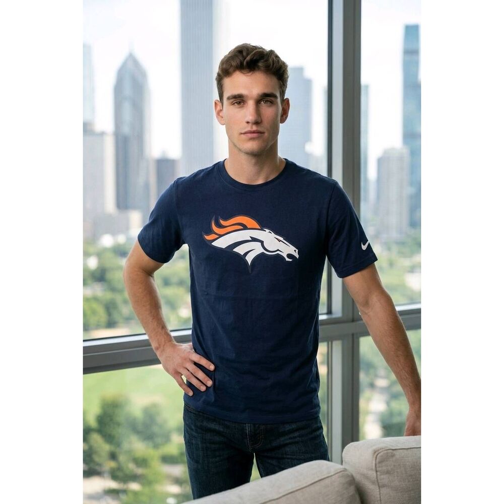 🔹️NWT Nike Broncos Blue Peyton Manning Short Sleeve Top Men's Small